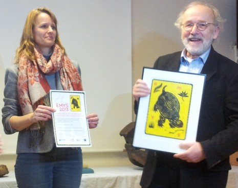 Dr. Simone Leinkauf und Dr. Edmund Jacoby bei der Preisübergabe